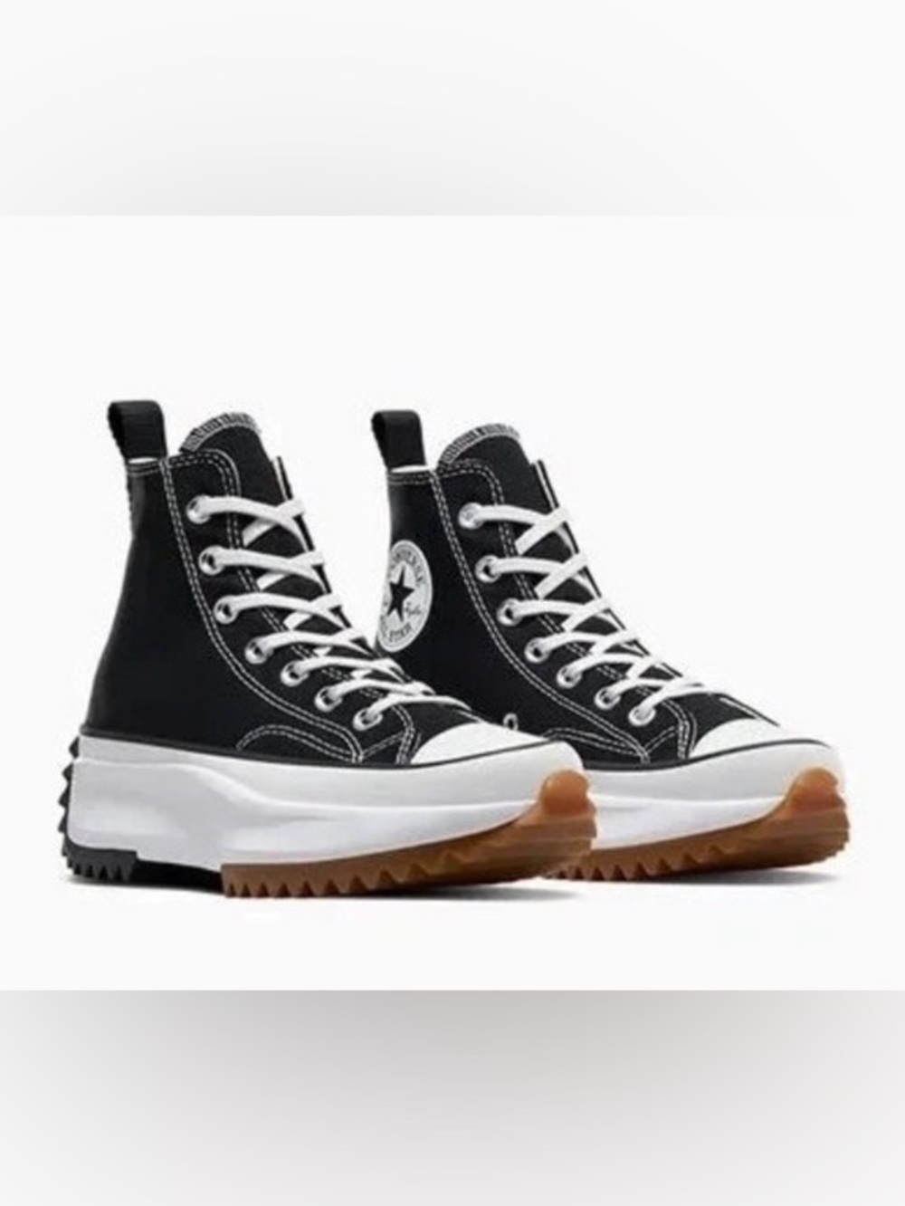 Converse Run Star Hike Platform Sneakers Black White Size 9